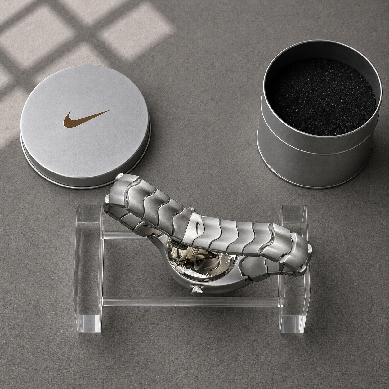 Nike Y2K Triax Wave Watch | Matte Silver Blue-Black Face