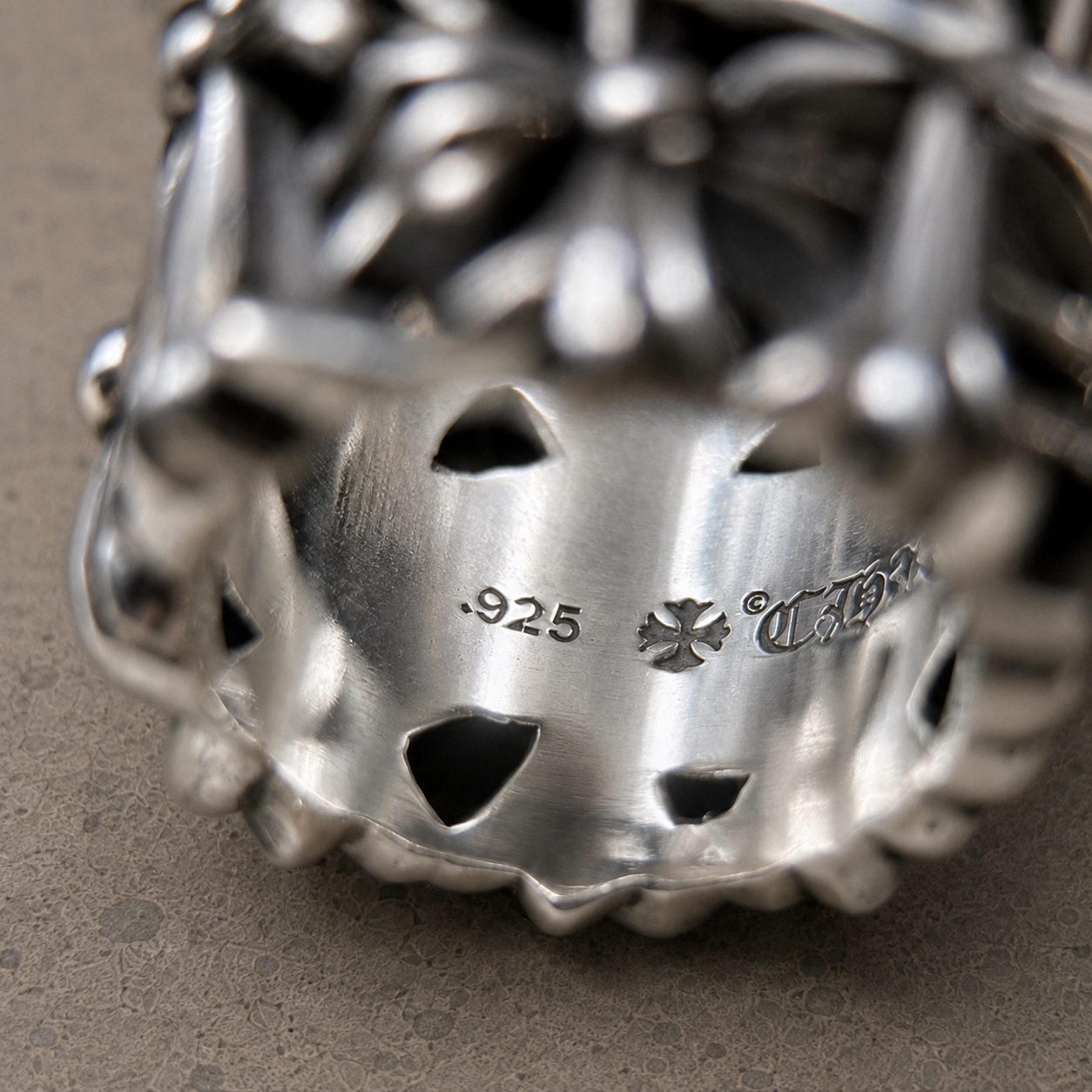 Chrome Hearts Cemetery Cross Ring – Sterling Silver .925