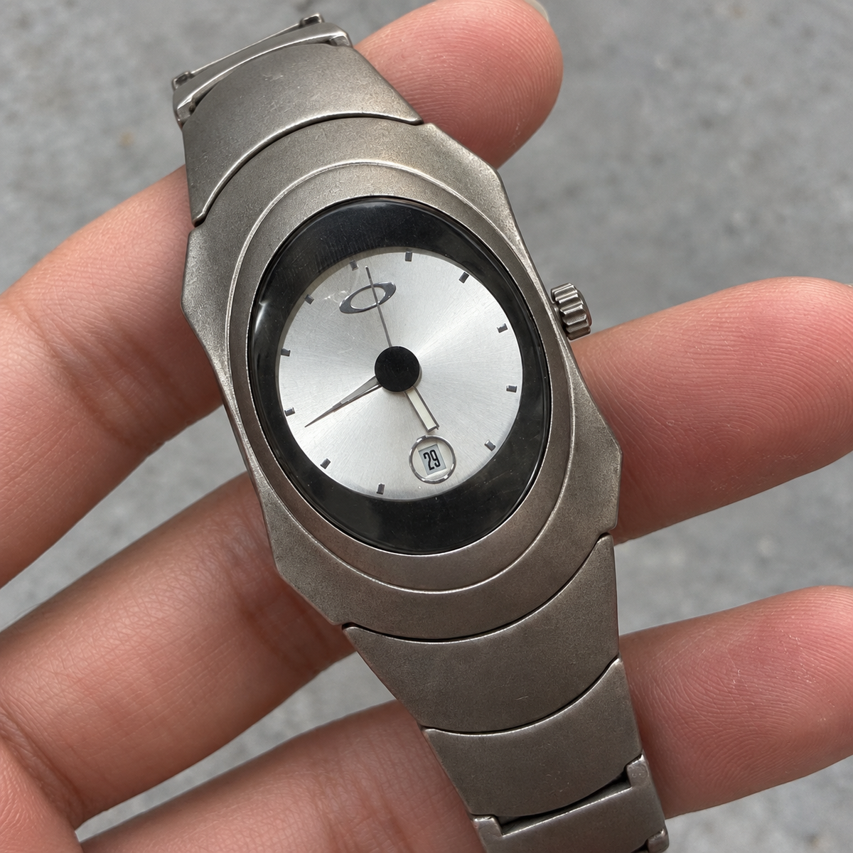 Oakley Time Bomb Titanium Watch – White Dial
