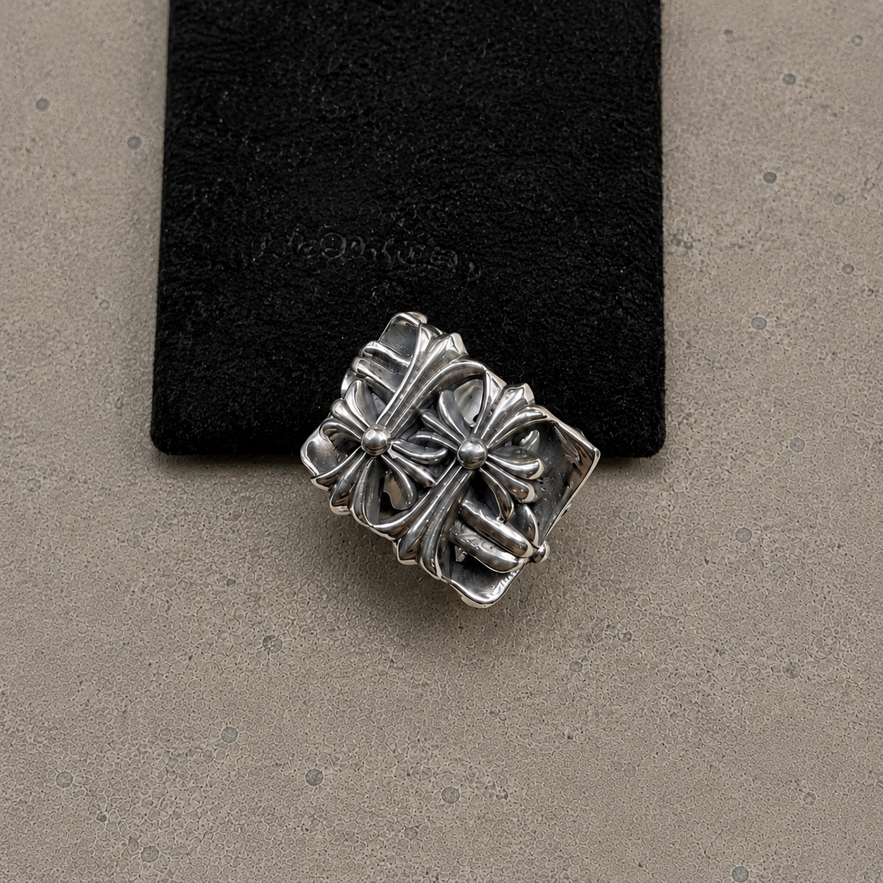Chrome Hearts Cemetery Cross Ring – Sterling Silver .925