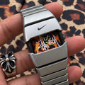 Vintage Nike Silver Stainless Steel Watch with Custom Stüssy-Style Dial