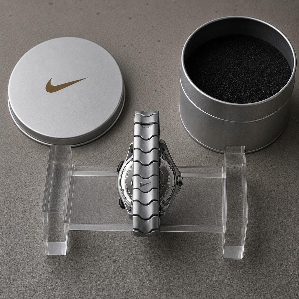 Nike Y2K Triax Wave Chronograph Watch | Matte Silver Black Dial