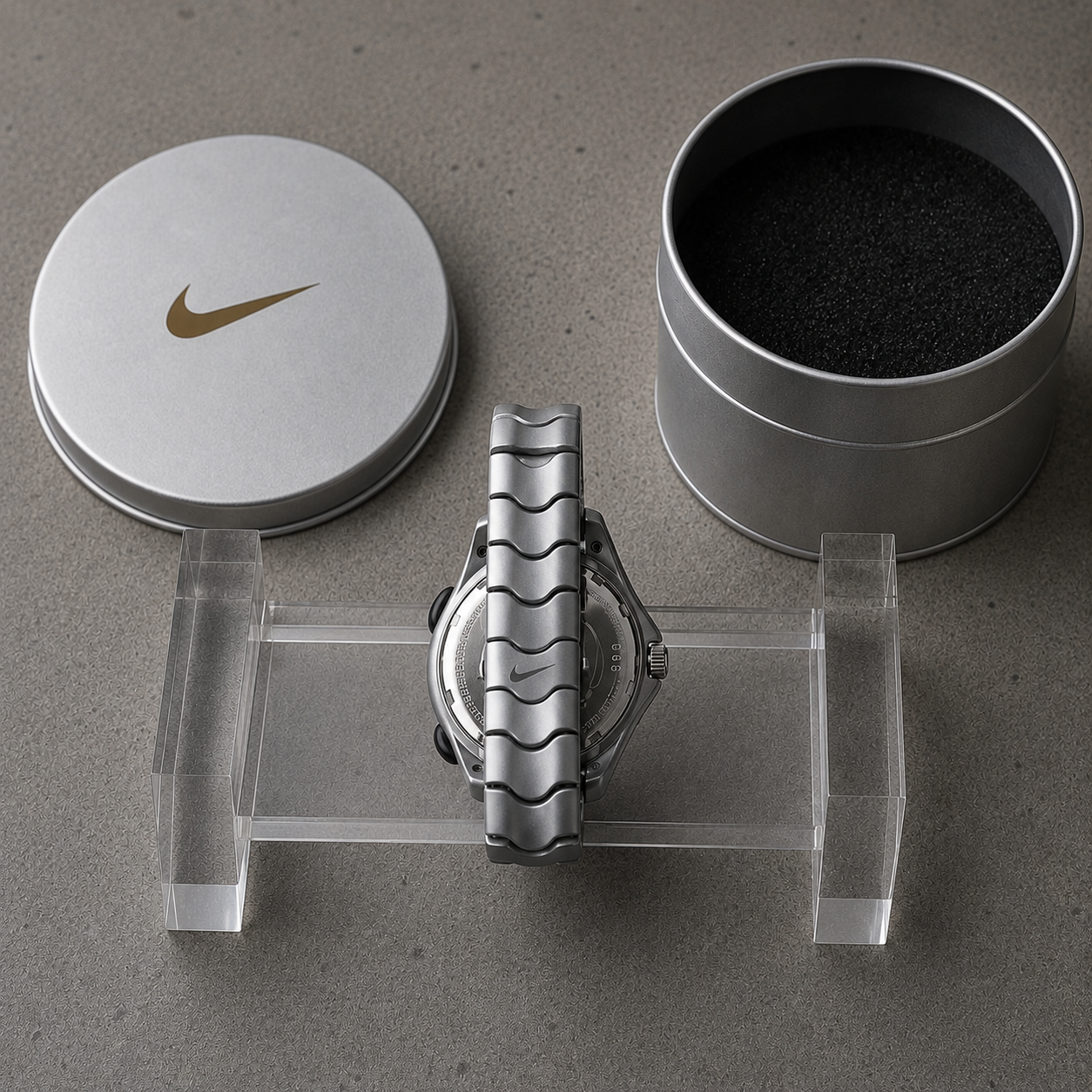 Nike Y2K Triax Wave Chronograph Watch | Matte Silver Black Dial