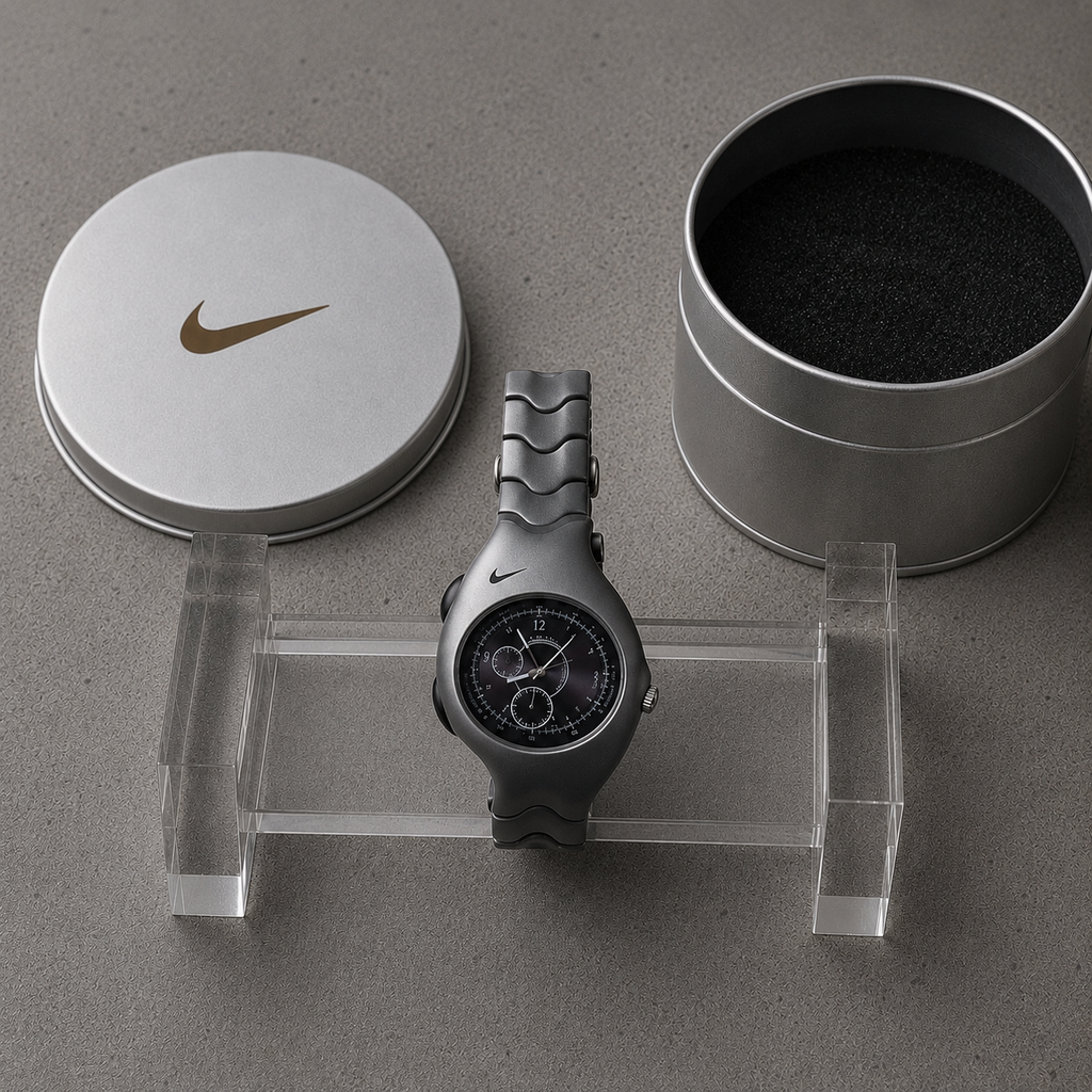 Nike Y2K Triax Wave Chronograph Watch | Matte Silver Black Dial