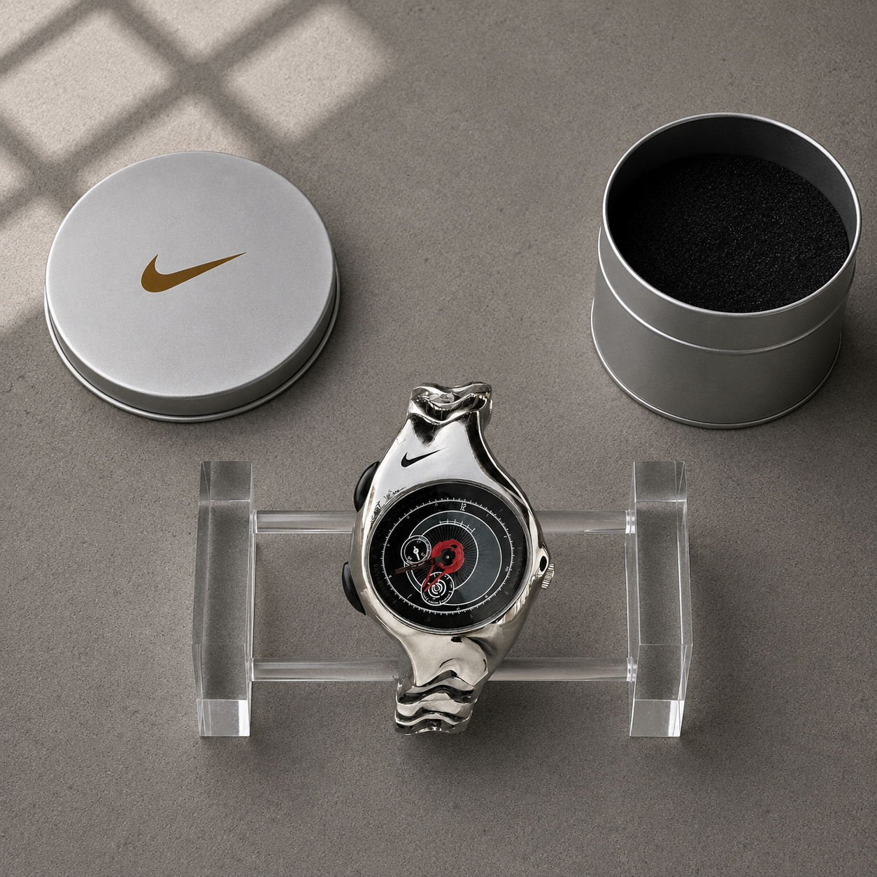 Nike Y2K Triax Wave Watch | Glossy Shell Black Face Red Hands