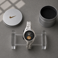 Nike Y2K Triax Wave Watch | Matte Silver Black Face White Hands