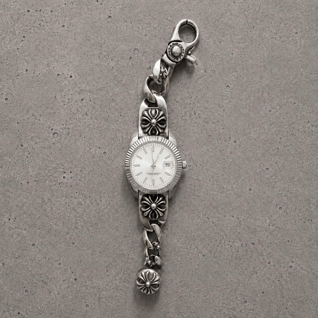 Vintage Floral Bracelet Watch – 36mm Japanese Quartz Stainless Steel Watch (White Dial)