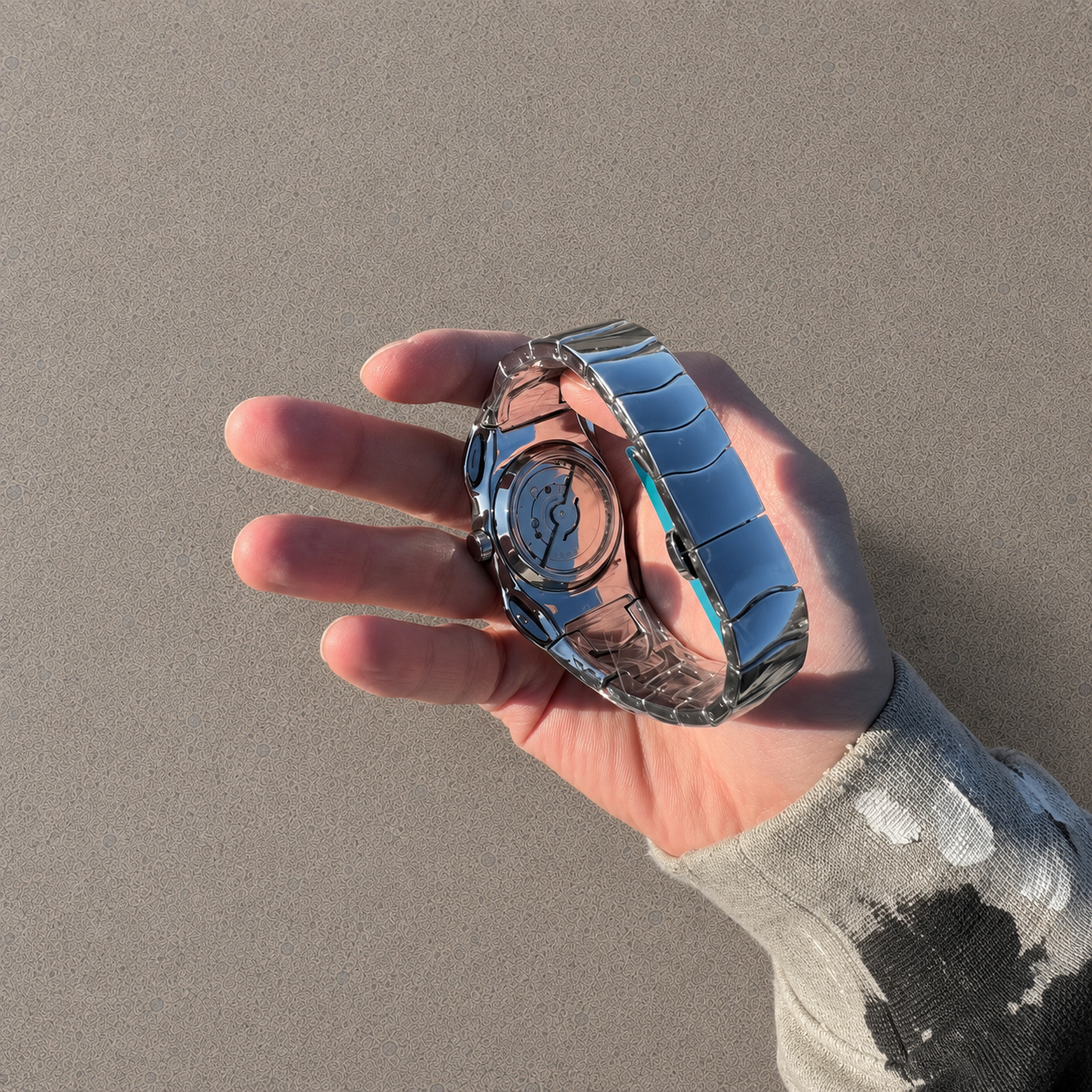 Vintage Oakley Time Bomb – Polished Titanium / Blue Dial