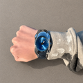 Vintage Oakley Time Bomb – Polished Titanium / Blue Dial