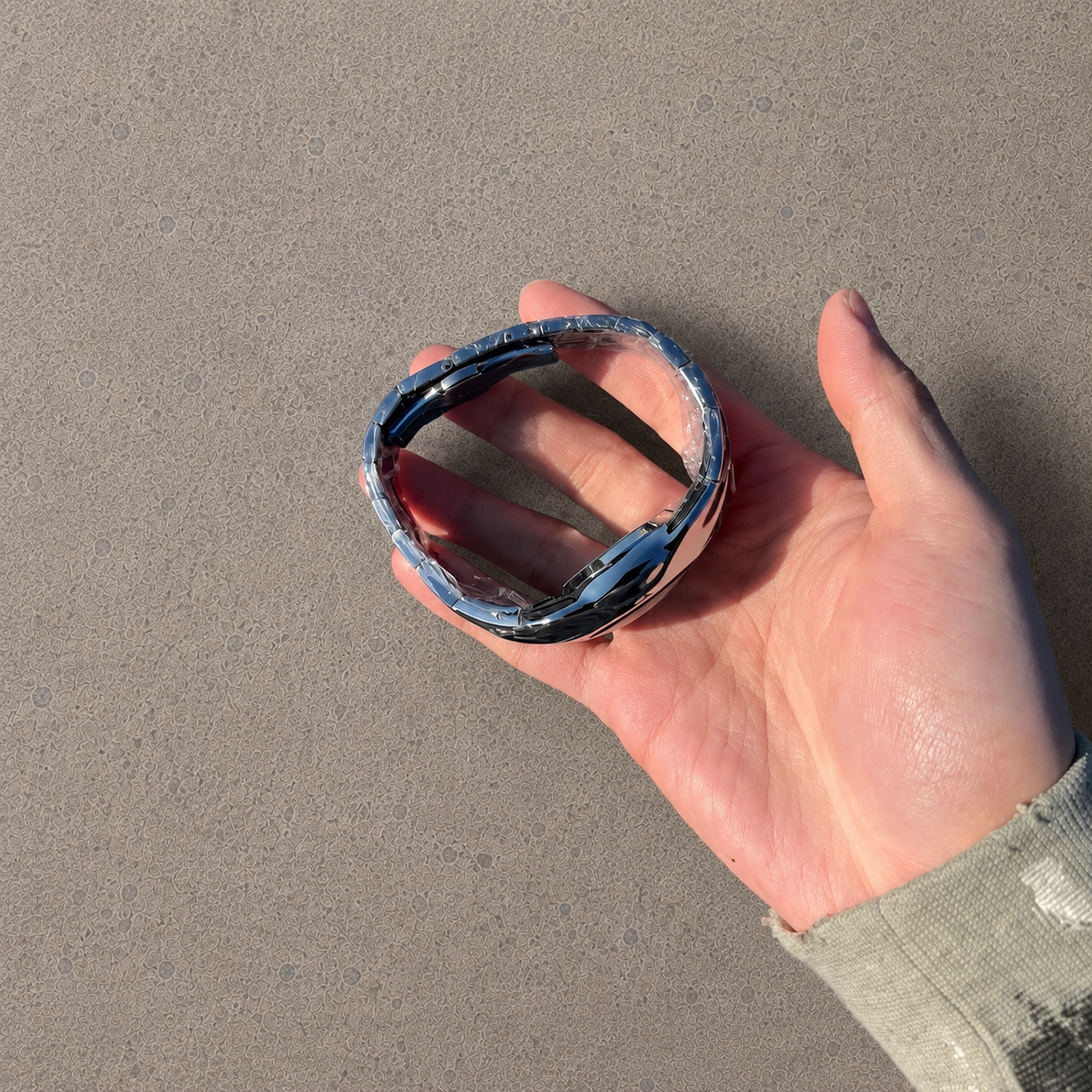 Vintage Oakley Time Bomb – Polished Titanium / Blue Dial