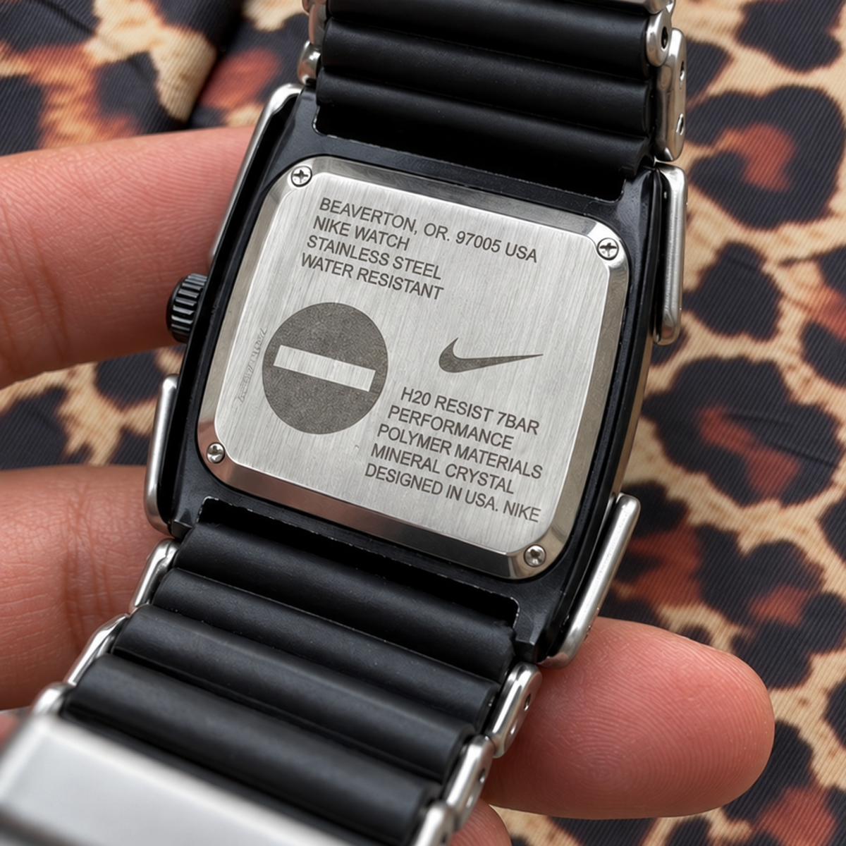Vintage Nike Silver Stainless Steel Watch with Custom Stüssy-Style Dial
