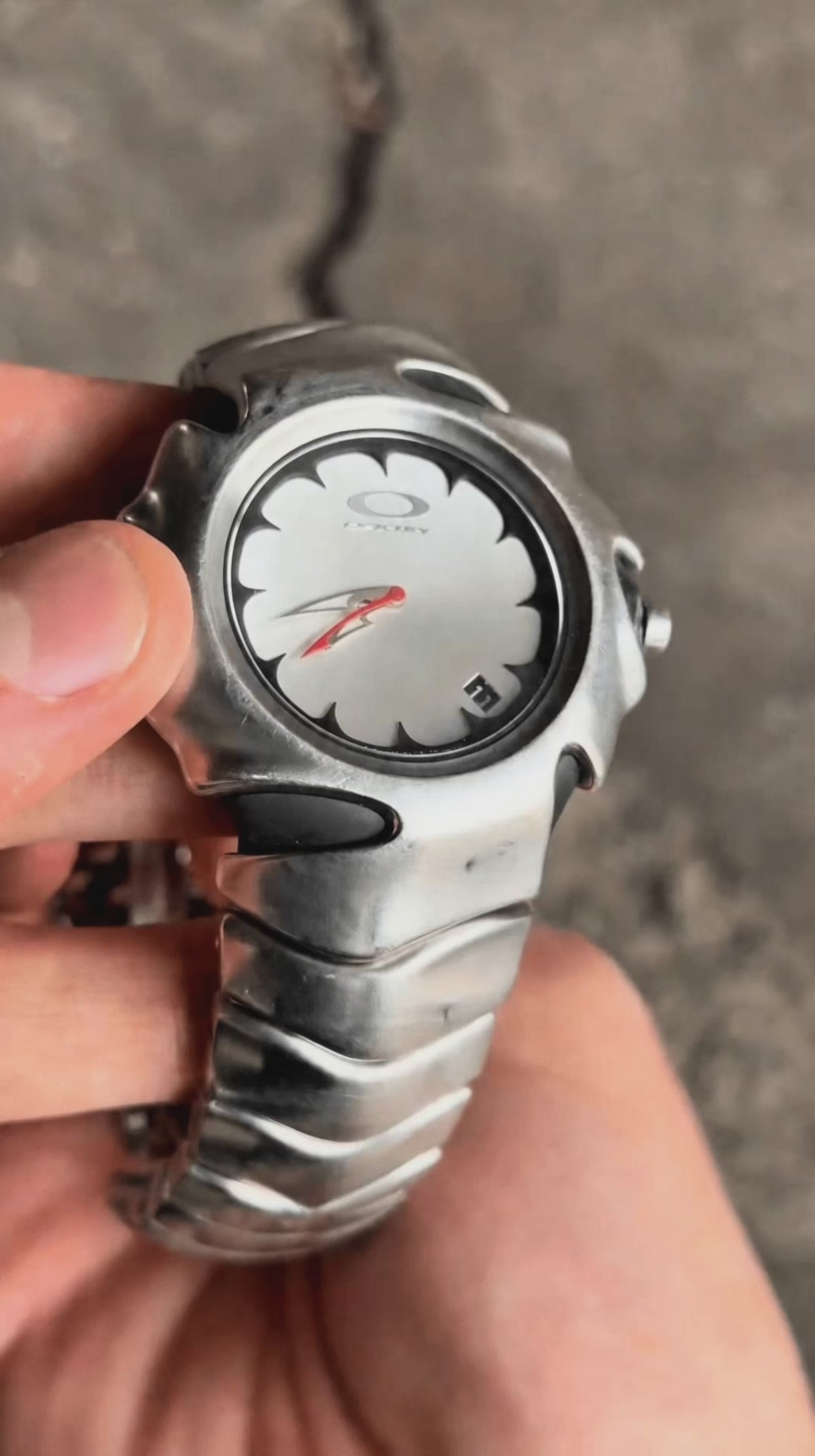 Oakley Blade Y2K Watch – Silver / Black